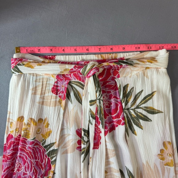 Billabong pants women small tropical print mock wrap pant high waist capri - Picture 7 of 8